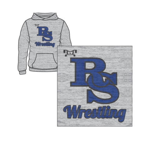 R & S Wrestling  Custom Sublimated Decal Grey Hoodie