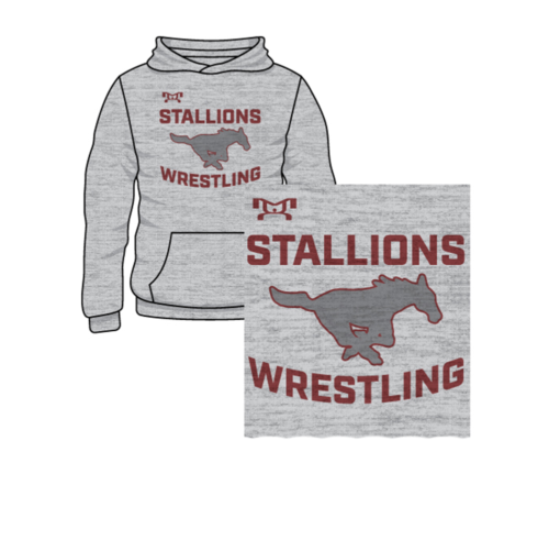 Stallions Youth Sublimated Decal Grey Hoodie