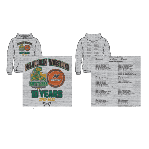 McLaughlin Elementary Sublimated Decal Grey Hoodie