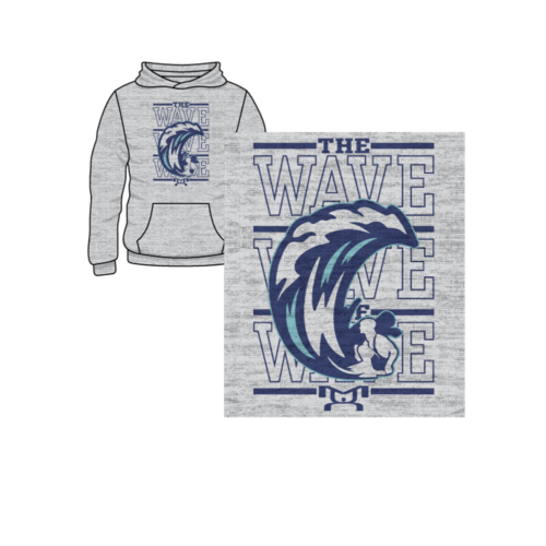 Wave Wrestling Club FL Sublimated Decal Grey Hoodie