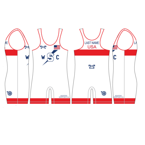 Saratoga Wrestling Club WHITE Singlet