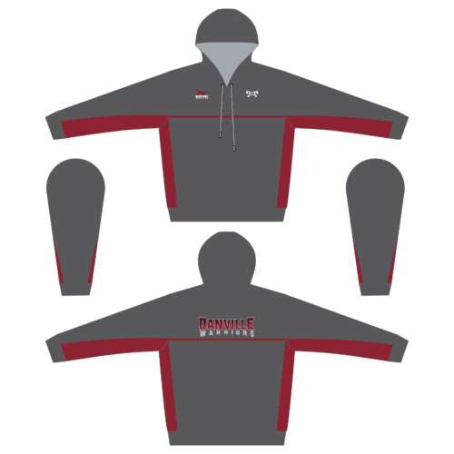 Danville Warriors Custom Grey Sublimated Hoodie 2024
