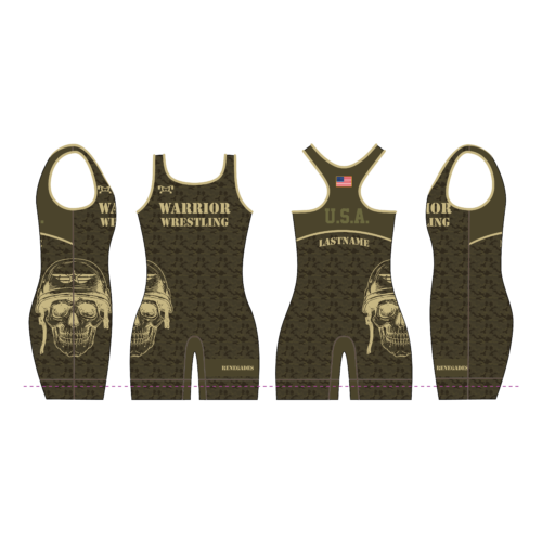 Warrior Wrestling PA Custom Women's BROWN Singlet 2023