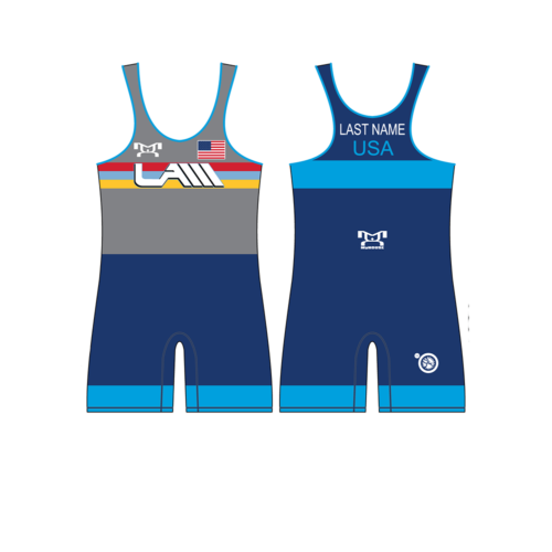 Lancaster Alliance Wrestling Blue Freestyle Wrestling Singlet