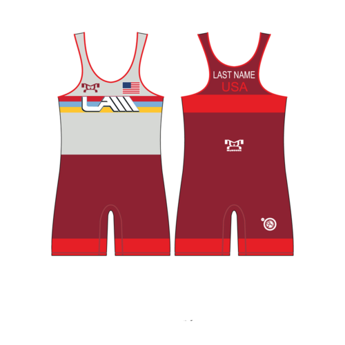 Lancaster Alliance Wrestling Custom Red Freestyle Wrestling Singlet