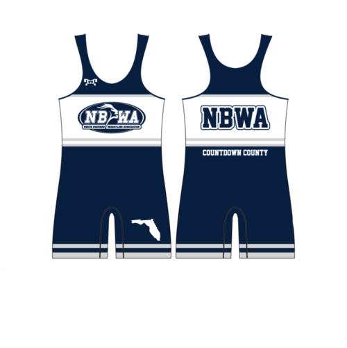 NBWA Custom Navy & White Singlet