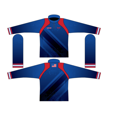 Ground Up Wrestling Custom Red & Blue Quarter Zip