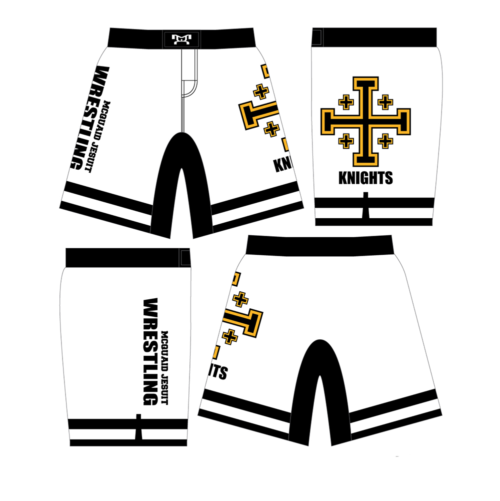 McQuaid HS Custom White Fight Shorts