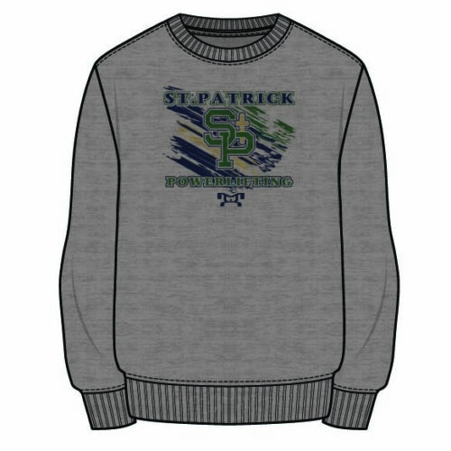 St. Patricks Powerlifting Sublimated Decal Grey Crewneck