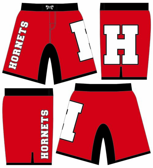 Honesdale Jr High Team Store Custom Red Fight Shorts