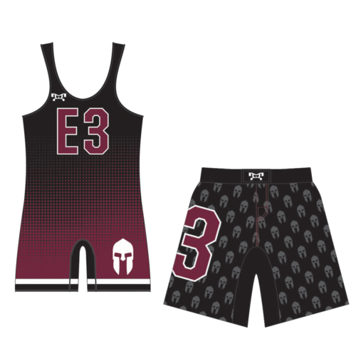 E3 WRESTLING Men Essential 1 RED SINGLET Combo