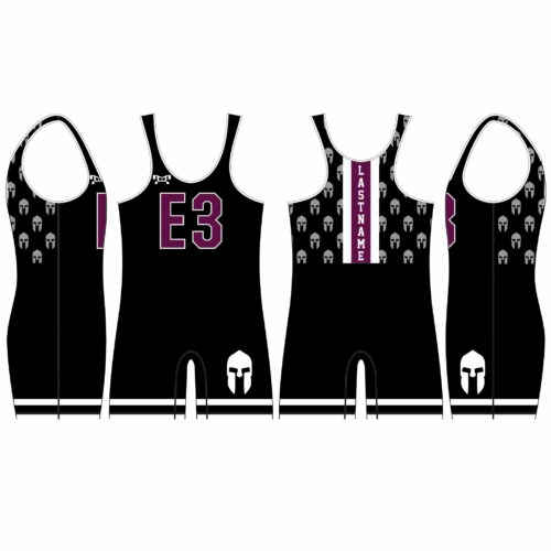 E3 WRESTLING Men's Black Singlet