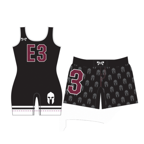 E3 WRESTLING WOMEN Essential 1 BLACK SINGLET Combo