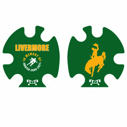 livermore Custom White Head Gear with  Decal  2023