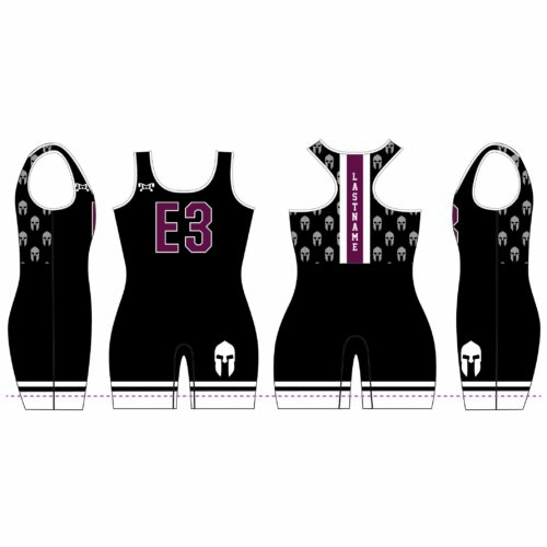 E3 WRESTLING Women'S BLACK Singlet