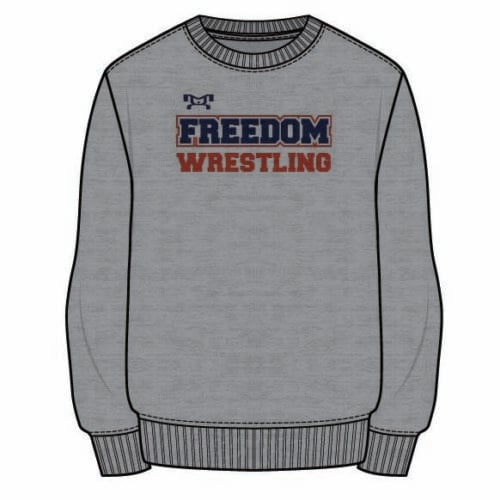 Freedom Wrestling Club Sublimated Decal Grey Crewneck