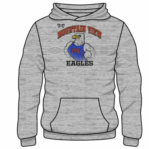 Mountain View Custom Sublimated Decal Grey Hoodie