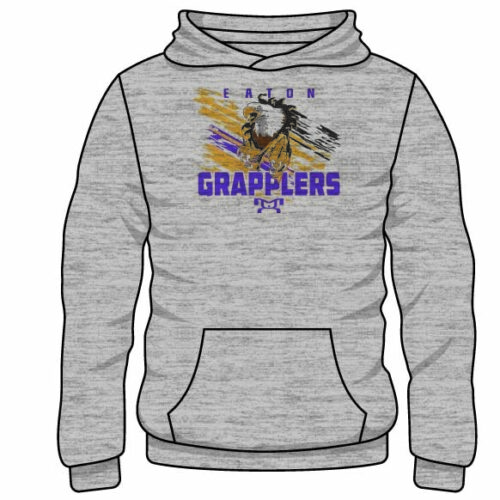 EATON GRAPPLERS  Custom Sublimated Decal Grey Hoodie