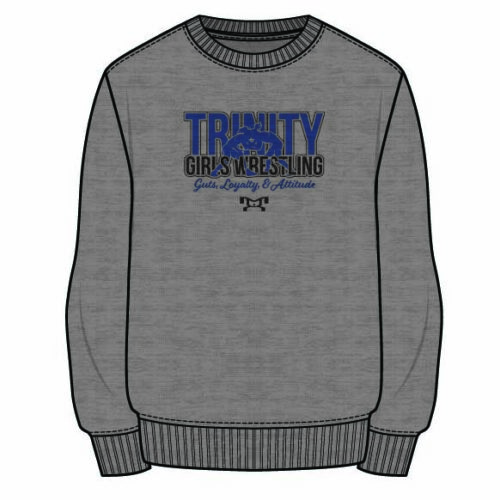 Trinity Women's Wrestling Sublimated Decal Grey Crewneck