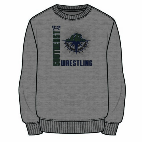 Southeast Raleigh Wrestling Sublimated Decal Grey Crewneck