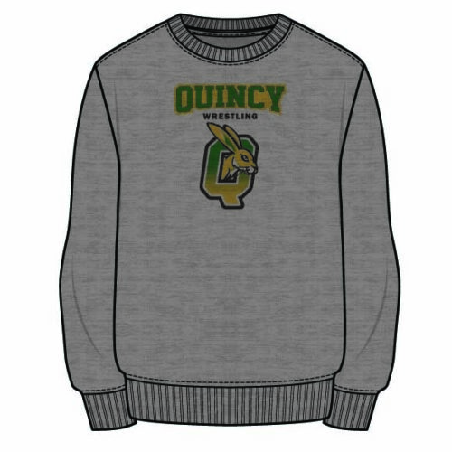 Quincy HS Custom Sublimated Decal Grey Hoodie