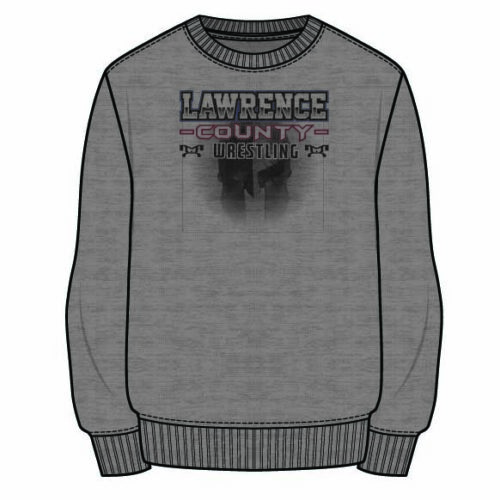 Lawrence County Wrestling Sublimated Decal Grey Crewneck