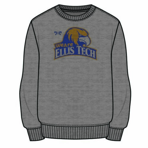 ELLIS TECH Wrestling Sublimated Decal Grey Crewneck