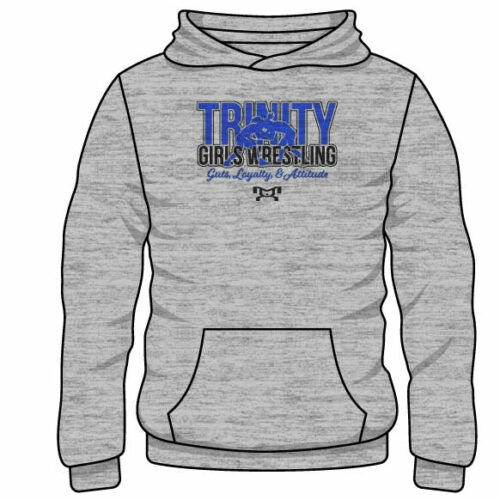 Trinity Women's Wrestling Custom Sublimated Decal Grey Hoodie