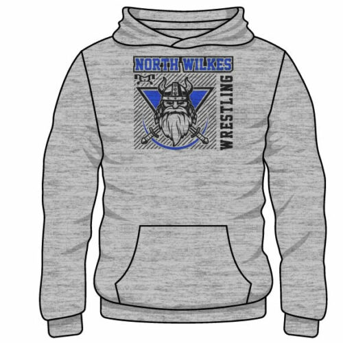 North Wilkes Custom Sublimated Decal Grey Hoodie