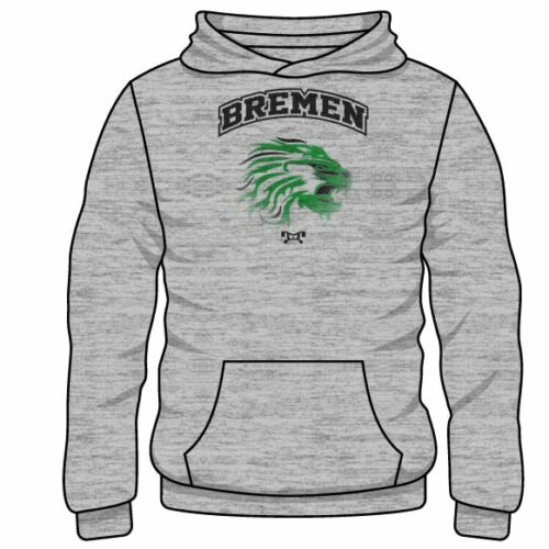 Bremen Custom Sublimated Decal Grey Hoodie