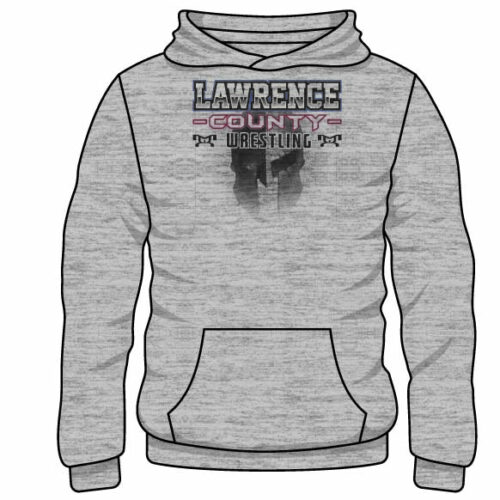 Lawrence County Wrestling Custom Sublimated Decal Grey Hoodie