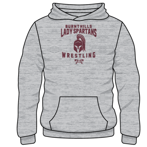 Burnt Hills Ballston Lake Women's Wrestling Custom Sublimated Decal Grey Hoodie 2024