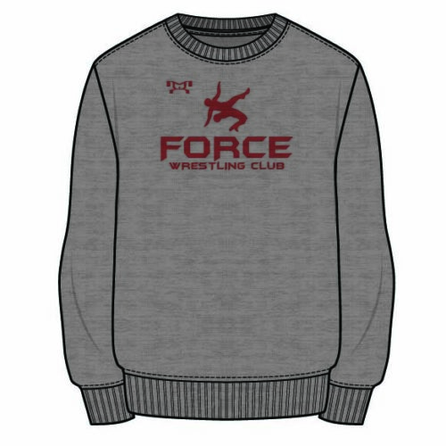Force Wrestling Club  Sublimated Decal Grey Crewneck