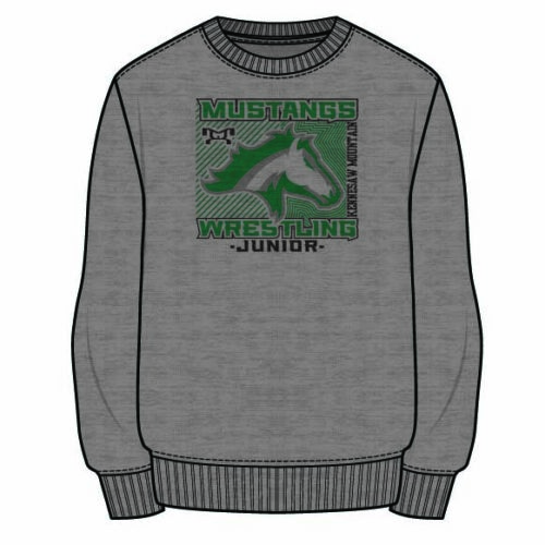 Junior Kennesaw Mustangs Sublimated Decal Grey Crewneck
