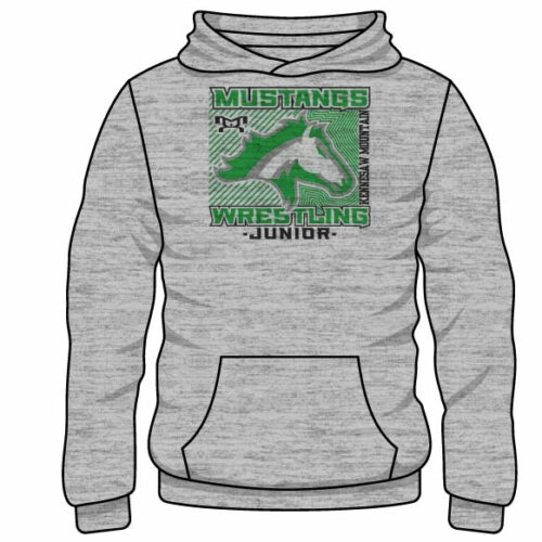 Junior Kennesaw Mustangs Custom Sublimated Decal Grey Hoodie