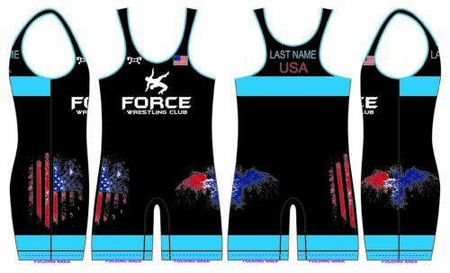 Force Wrestling Club  Custom Black Men's Singlet