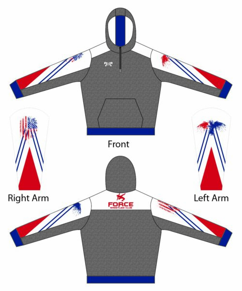Force Wrestling Club Custom Quarter Zip Hoodie