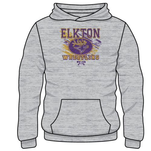 Elkton Custom Sublimated Decal Grey Hoodie
