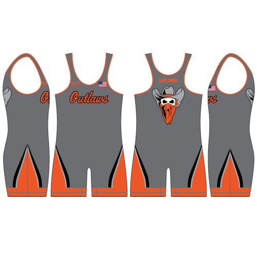 Outlaws Wrestling Grey Singlet