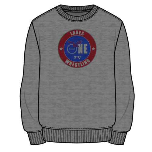 Lake County Wrestling Club Panthers Sublimated Decal Grey Crewneck