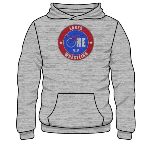 Lake County Wrestling Club Custom Sublimated Decal Grey Hoodie