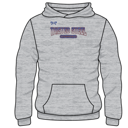cornhole- Twisted Steel Custom Sublimated Decal Grey Hoodie