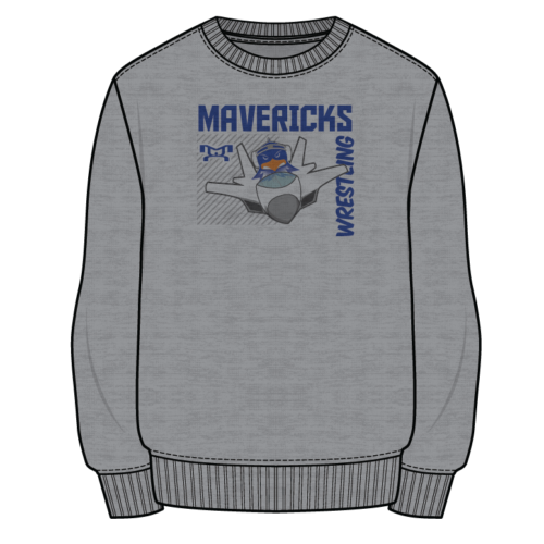 Mavericks Wrestling Sublimated Decal Grey Crewneck