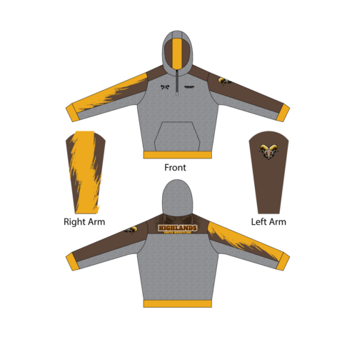 HIGHLANDS YOUTH WRESTLING BOOSTER CLUB Custom Quarter Zip Hoodie