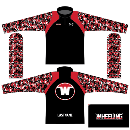 Greater Wheeling Wrestling Club Quarter Zip with Pattern on Sleeves