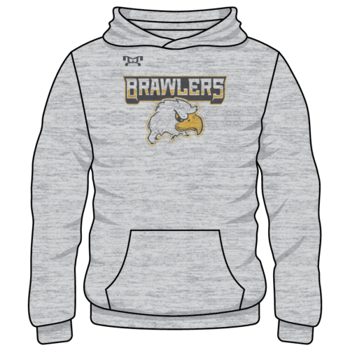 Bordertown Brawlers Custom Sublimated Decal Grey Hoodie 2025