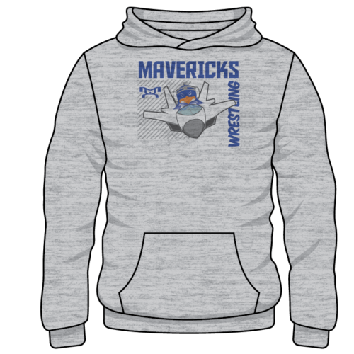 Mavericks Wrestling Custom Sublimated Decal Grey Hoodie