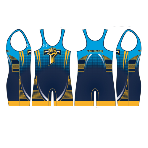 Triumph Wrestling Club Men's Blue Custom Singlet