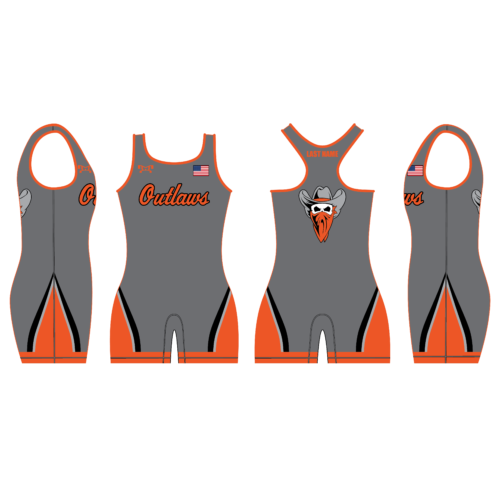 Outlaws Wrestling Grey Women's Singlet 2024