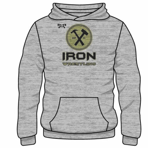 Iron Wrestling Club Custom Sublimated Decal Grey Hoodie
